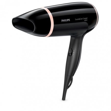 PHILIPS Sèche-cheveux ThermoProtect BHD004-10 Compact et puissant - Noir - Rose