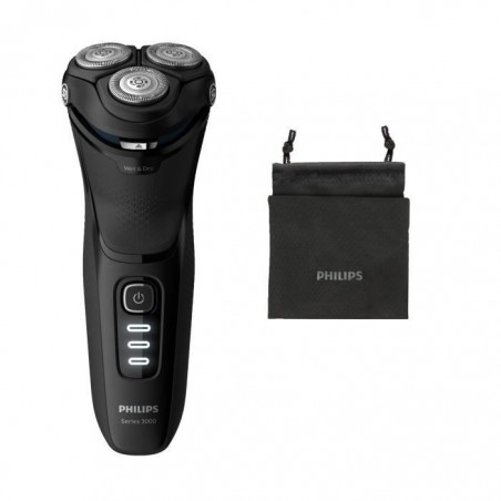 PHILIPS S3233-52 Rasoir électrique Series 3000 100% - 27 lames auto-affûtées pour raser de près, sur peau sèche ou humide