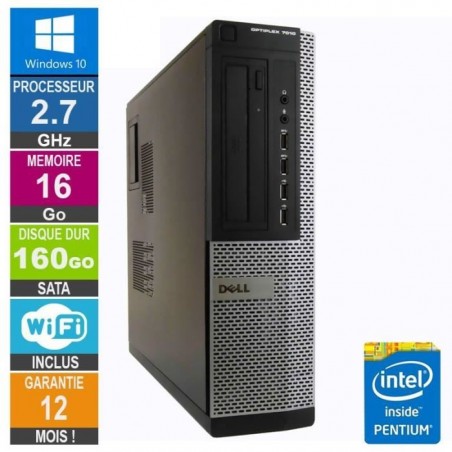 PC Dell Optiplex 7010 DT G630 2.70GHz 16Go-160Go Wifi W10