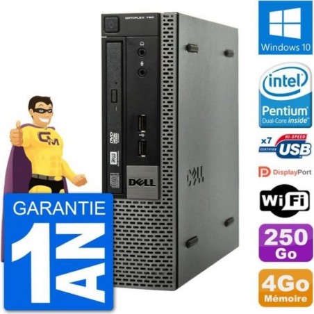 Ultra Mini PC Dell Optiplex 790 USFF G640 RAM 4Go Disque 250Go Windows 10 Wifi