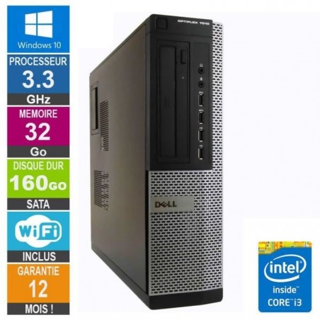 PC Dell 7010 DT Core i3-3220 3.30GHz 32Go-160Go Wifi W10