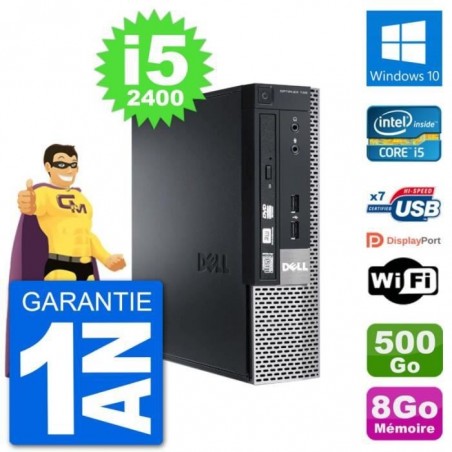 Ultra Mini PC Dell 790 USFF i5-2400 RAM 8Go Disque Dur 500Go Windows 10 Wifi