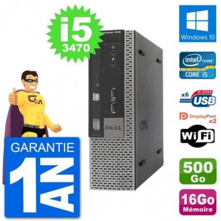 Ultra Mini PC Dell 7010 USFF i5-3470 RAM 16Go Disque Dur 500Go Windows 10 Wifi