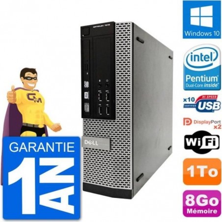 PC Dell OptiPlex 7010 SFF Intel G2020 RAM 8Go Disque Dur 1To Windows 10 Wifi