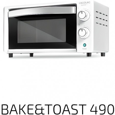 Cecotec Four à Convection Bake&Toast 490. Capacité de 10 litres, 1000 W, Température jusquà 230 ºC et Temps jusquà 60 minutes,