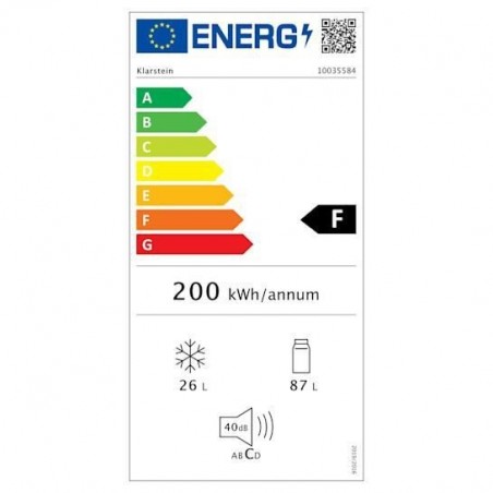 Réfrigérateur congélateur - Klarstein Big daddy cool - 4*, 87 litres (61+26), 42 db - noir