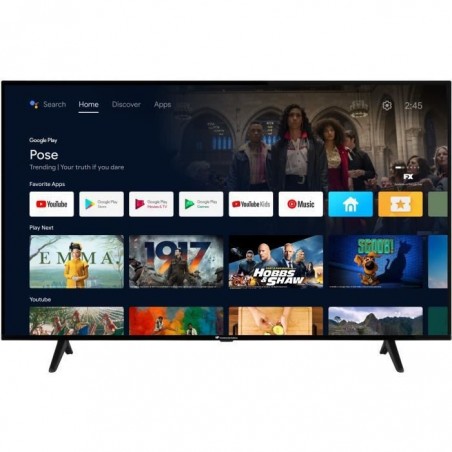 CONTINENTAL EDISON CEQLED55SA21B3 - TV QLED 4K UHD 55'' (140cm) - Android TV - 3xHDMI, 2xUSB- Noir