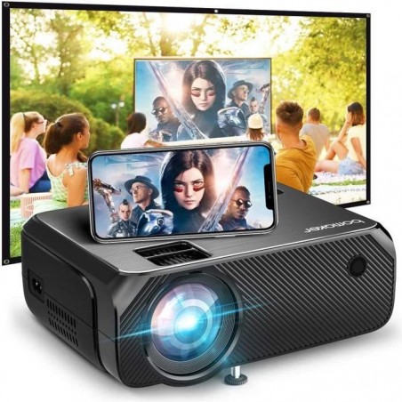 Projecteur Portable, Prise en Charge de 1080P, Grand écran de 300 , Mini projecteur WiFi, pour PS4, X-Box, iOS, Android