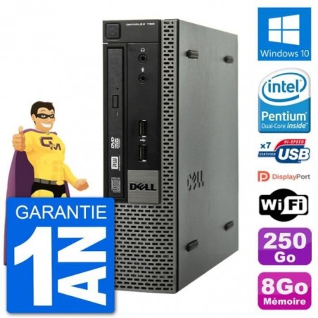 Ultra Mini PC Dell Optiplex 790 USFF G640 RAM 8Go Disque 250Go Windows 10 Wifi