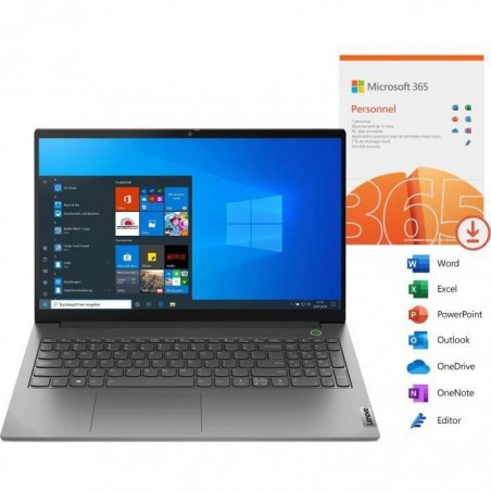 PC Portable Ultrabook - LENOVO ThinkBook 15 G2ITL - 15,6FHD - Core i5 1135G7 - RAM 8Go - 256Go SSD - Windows 10 + Office 1 an