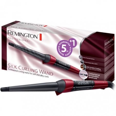 Remington CI96W1 Fer à Boucler, Boucleur Conique Silk Céramique Haute Qualité avec Protéine de Soie