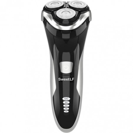 SweetLF Rasoir électrique pour homme étanche et humide sans fil 3D Rechargeable Rotary Rasoir pour homme avec tondeuse Pop-up