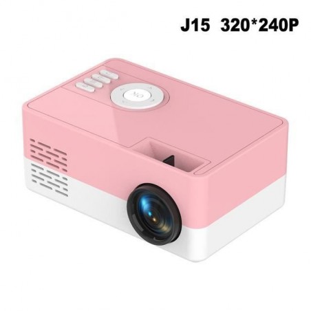 Mini Vidéoprojecteur Led - J15 320x240 Pixels 1080P HDMI pris en charge USB compatible Portable - Pour Home Cinéma, rose