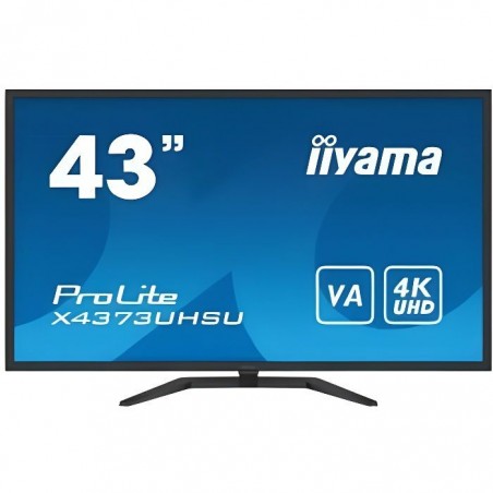 IIYAMA Ecran IIYAMA 43 Noir 4K UHD dalle VA fonction PbP 3840x2160 3ms Displayport 2xHDMI 4xUSB 2 x7W HPs 400cdm² X4373UHSU-B1