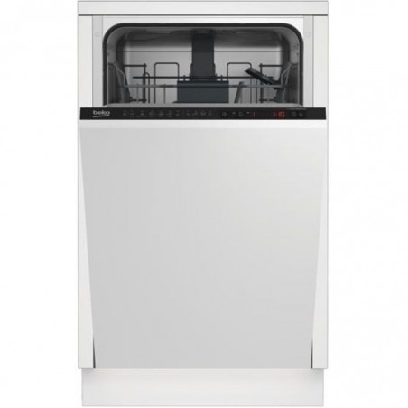 Beko DIS26021, Entièrement intégré, Métallique, Noir, 10 places, 47 dB, A