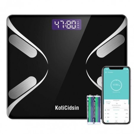 KotiCidsin Pèse Personnes Impédancemètre, Balance Pèse-Personne Bluetooth, Ecran Rétroéclairé LED Grand