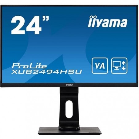 IIYAMA Ecran IIYAMA 24'' Noir VA 16:9 1920x1080 3ms 250 cd-m² VGA HDMI Displayport 2xUSB HPs 3 côtés ss bordure pied réglable