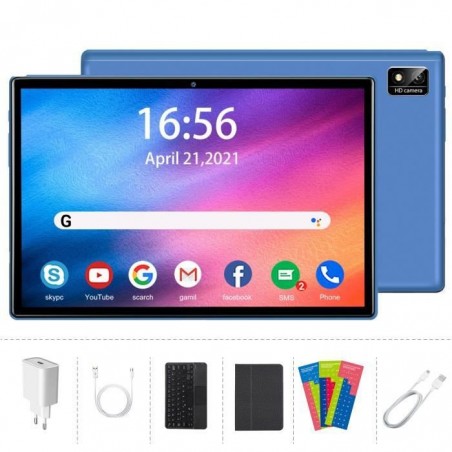 Tablette Tactile 10.1 Pouces-Clavier tactile,4G-WIFi,Android 10.0,6Go RAM+128Go ROM,GPS,Netflix,-Ordinateur Portable 2 en