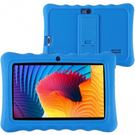 LAMZIEN Tablette Tactile Android 10 avec WiFi 7 Pouces,16Go Stockage,Google Dual-Caméras GPS Bluetooth USB-C,avec Coque tui,Bleu