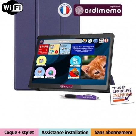 ORDIMEMO - iZitab4 10 ALOA FHD WIFI - Nouvelle tablette Facile Pour Senior 3-32 Go - Français