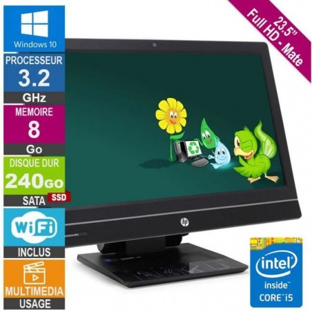 PC Tout-en-un 23 HP 800 G1 Core i5 3.20GHz 8Go-240Go SSD Wifi W10