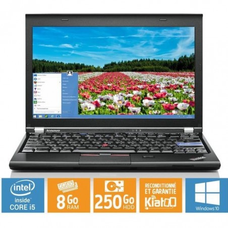 ordinateur portable lenovo thinkpad x220 ultrabook core i5 8go ram 250 go disque dur windows 10 pc portable reconditionné