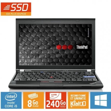 Pc portable LENOVO THINKPAD X 220 core i5 8 go ram 240 go ssd disque dur,ordinateur portable ultrabook reconditionné par pro