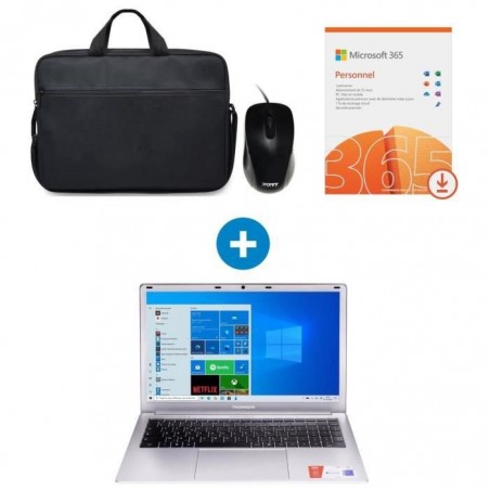 PC Portable THOMSON - 15,6 HD - Intel Celeron - RAM 4 Go - Stockage 128 Go SSD + Sacoche + Souris + Licence Office 365 (1 an)