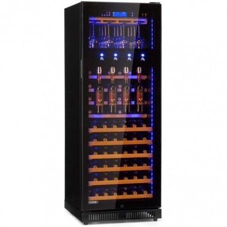 Klarstein First Class 84 Pro Cave à vin réfrigérée 320L -84 bouteilles - 4 distributeurs - Température réglable de 5 à 22°C -