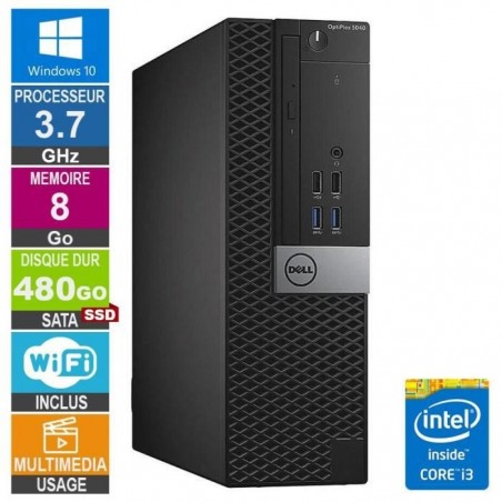 PC Dell Optiplex 5040 SFF i3-6100 3.70GHz 8Go-480Go SSD Wifi W10