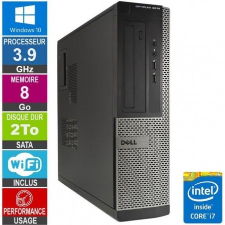 PC Dell Optiplex 3010 DT i7-3770 3.90GHz 8Go-2To Wifi W10