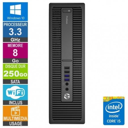 PC HP ProDesk 600 G2 SFF i5-6400 3.30GHz 8Go-250Go Wifi W10