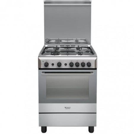 Hotpoint Ariston H6GG1F (X) IT Cuisinière pose libre largeur : 60 cm profondeur : 60 cm hauteur : 85 cm inox