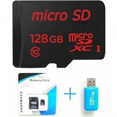 carte mémoire 128 Go Micro SD classe 128Go 10 + SD transfert adaptateur + lecteur de carte