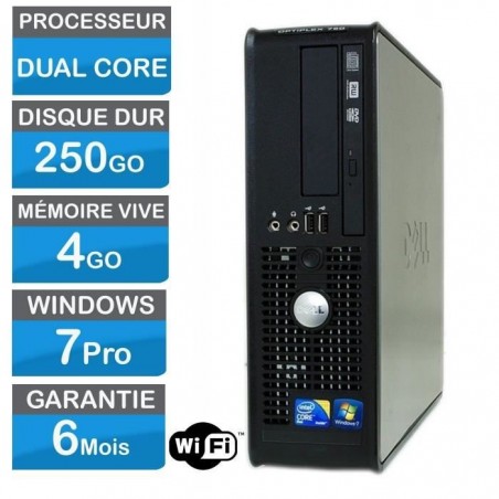 Dell Optiplex 780 Dual Core E5800 3.20 Ghz 250 Go HDD 4 Go ram Win7 Wifi