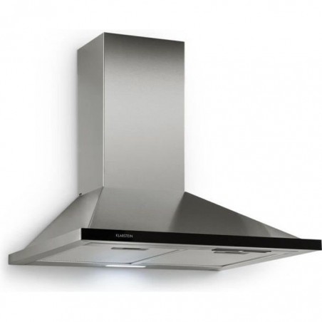 Klarstein Galina Hotte murale aspirante décorative 60cm - Extraction ou recyclage 350 m³- h - éclairage LED - Design inox &