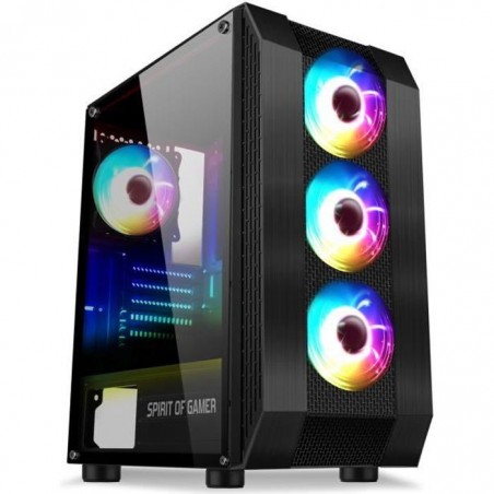 Pc Bureau AMD A10 9700E - Intégrée Radeon R7 - Mémoire 8Go - Disque dur SSD 120Go + 1To - WiFi - Windows 10 Rogue 6 RGB