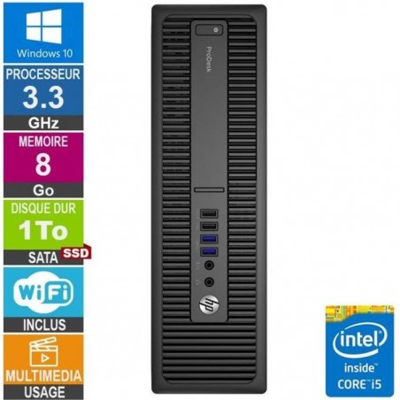 PC HP ProDesk 600 G2 SFF i5-6400 3.30GHz 8Go-1To SSD Wifi W10