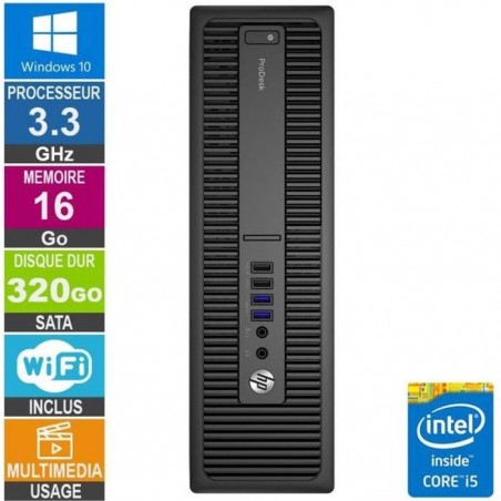 PC HP ProDesk 600 G2 SFF i5-6400 3.30GHz 16Go-320Go Wifi W10