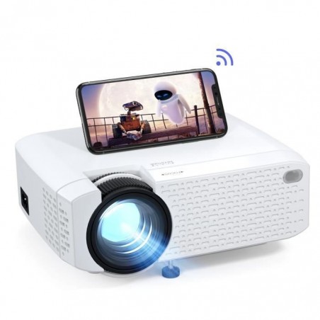 Crosstour Vidéoprojecteur WiFi 480P Mini Projecteur Téléphone Sans Fil LED HD Soutenir le même écran Compatible avec HDMI USB