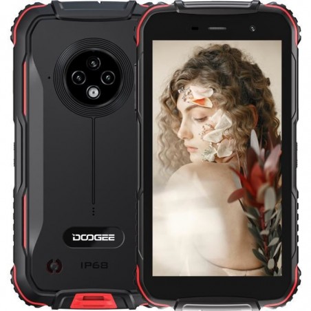 Telephone Portable Incassable DOOGEE S35T Smartphone Robuste 3Go + 64Go Android 11 SONY Caméra triple - Rouge