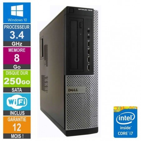 PC Dell 7010 DT Core i7-3770 3.40GHz 8Go-250Go Wifi W10