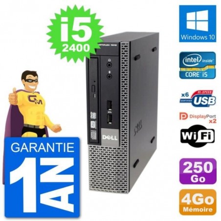 Ultra Mini PC Dell 7010 USFF i5-2400 RAM 4Go Disque Dur 250Go Windows 10 Wifi