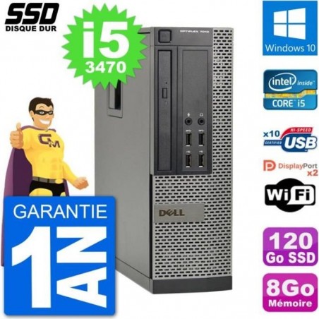 PC Dell OptiPlex 7010 SFF Intel Core i5-3470 RAM 8Go SSD 120Go Windows 10 Wifi