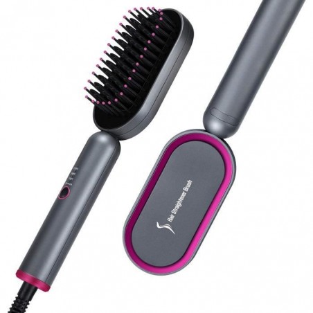 Brosse Lissante Chauffante Peigne Electrique à Lisser Lisseur Cheveux