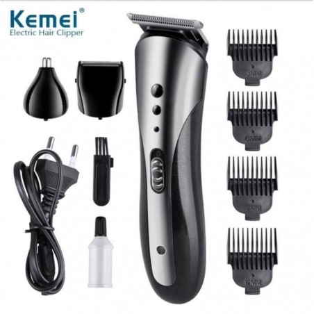 KM-1407 Tondeuse à Cheveux Professionnelle sans Fil Tondeuse à Barbe Corps Rasoir Électrique Nez Multi-Fonction Coiffure Ciseaux