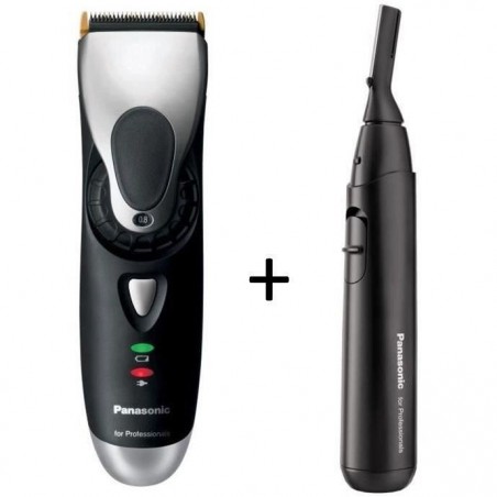 PANASONIC ER-GP72 Tondeuse professionnelle pour cheveux + PANASONIC - ER-RP40 - Tondeuse Rasoir - Tête flexible pivotante à 10°