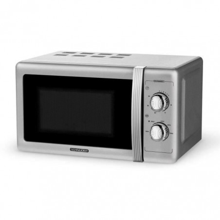 SCHNEIDER - SMW20VMS - Micro-Ondes Vintage - Monofonction - 20 Litres - 700 Watts - Coloris Silver