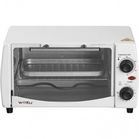 WOLTU Mini Four electrique 12 LITRES 800W,avec Plaque de Cuisson Minuterie 0-250 °C,BLANC