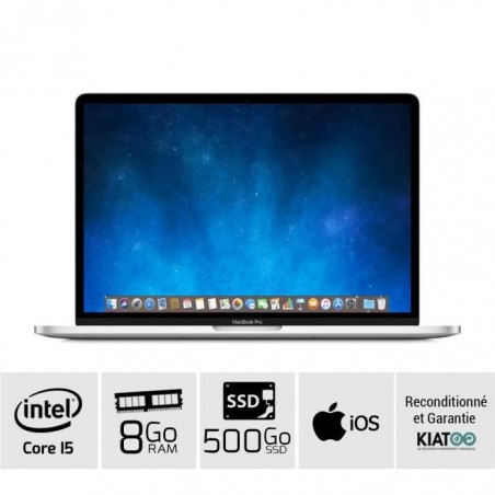 MACBOOK PRO 13 pouces Gris core i5 2.4 GHZ 8 go ram 500 go SSD disque dur clavier QWERTY